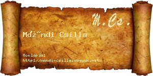 Mándi Csilla névjegykártya